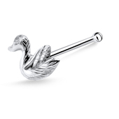 Duck Shaped Bone Nose Stud Silver NSKD-800